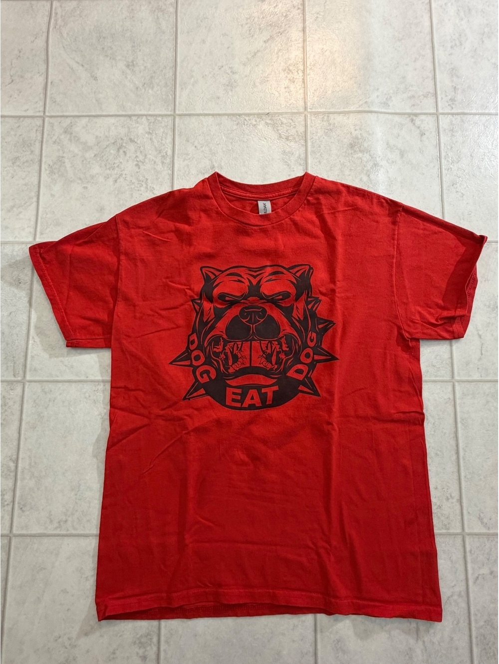 Red graphic T shirt with 36 on back size M